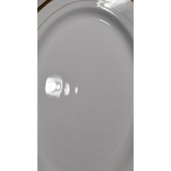 Noritake Chanossa Oval Serving Platter Porcelain Gold Floral Trim Vintage - Picture 11 of 16